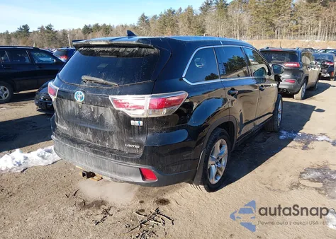 2016 Toyota Highlander Hybrid Limited from USA, damaged, VIN 5TDDCRFH2GS014757